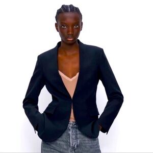 !!! ZARA LAPELESS BLACK BLAZER !!!